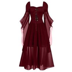Retrò Vintage Punk Gotico Medievale Vestito Strega Costume Per donna Fantasia Stile Steampunk Notte di Valpurga Casual Quotidiano Adulti Vestito Primavera Estate
