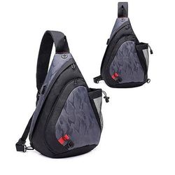 Per uomo Unisex Borsa a tracolla Sling Tessuto Oxford Giornaliero Ufficio e carriera Bottoni Cerniera Tinta unica Blu mimetico Nero mimetico grigio nero mimetico