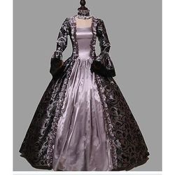 Rococò Vittoriano Abito da cocktail Lunghezza al pavimento Lunghezza lunga Vestito Costume da festa Costume Taglie Forti Manica del polsino svasato Principessa Piazza Costume Per donna Reale