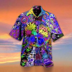 Per uomo Colorato Funghetto Piante tropicali Camicia Camicia hawaiana Camicia da campo Manica corta Camicia Collo ripiegabile Originale Stile da spiaggia Per eventi Verde chiaro Blu Viola Stampa 3D S