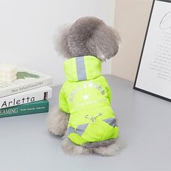 Cane Impermeabile Giacca Antipioggia Moda Carino Riflettente Impermeabile Morbido Lavabile Confortevole All'aperto Casual Quotidiano Abbigliamento per Cani for Bichon Frisé Volpino di Pomerania