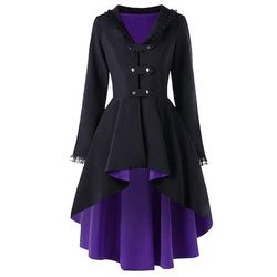 Retrò Vintage Punk Gotico Medievale Cappotto Trench Abbigliamento esterno Medico della peste Taglie Forti Tinta unica Costume Per donna Halloween Carnevale Mascherata Feste Halloween Adulti Cappotto