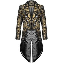 Retrò Vintage Medievale Rinascimento Cappotto Giacca Frac Ebenezer Scrooge Dickens Principe Elfo Nobile Costume Per uomo Stile Steampunk Natale Halloween Mascherata Performance Festa / Sera Mascherata