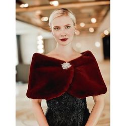 Elegante Puro Anni Ruggenti Scialle in pelliccia sintetica Il grande Gatsby Charleston Costume Per donna San Valentino Mascherata Feste Matrimonio Abbigliamento da sera Adulti Scialle Autunno