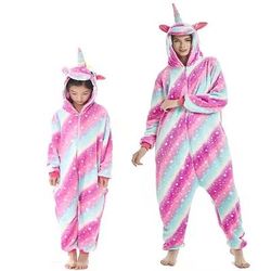 Costume da band di animali Pigiama Kigurumi Costume di fantasia Costume tutina Fantasia animale Unicorno Cartone animato Caldo Costume Divertente Comodo Bambini Unisex Ragazzi e Ragazze Halloween