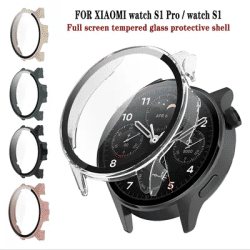 Full screen tempered glass protective shell for Xiaomi watch S1 Pro PC Hard Edge Protective Cover for Mi watch S1 Case Bumper