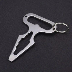 Multifunctional EDC Self-defense Spiked Defense Outdoor Combined Wrench Steel Bottle Opener Camping Tool New