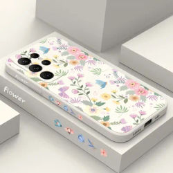 Romantic Garden Leaves Phone Case For Samsung Galaxy S23 Ultra S22 Plus S21 S20 FE A14 A34 A54 A13