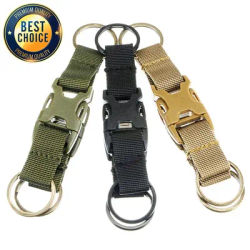 Tactical Molle Clip Buckle Nylon Belt Key Ring Keychain Holder Carabiners Hanger Buckle Hook for Outdoor Sport Hiking Climbing
