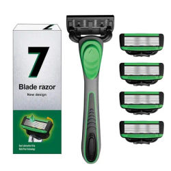 Safety 7-blades Razor, Replaceable Razor, Refill Blades, Classic Men's Shaving Tool