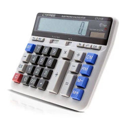 Electronic Calculator Counter Solar & Battery Power 12 Digit Display Big Button for Business Office