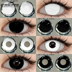 EYESHARE Colored Contact Lenses for Eyes Cosplay Contact Lenses Crazy Lenses Halloween Eyes Lens 1Pair White Lenses Black Lenses