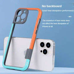 For iPhone 16 15 14 13 Pro Max Plus Mini Phone Case Colorful Soft Silicone Bumper Frame Shockproof Protection Only Border NoBack