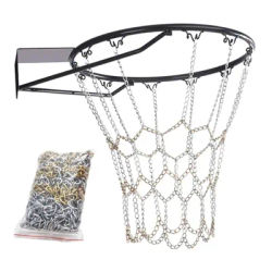 Outdoor Basketball Classic Sport Steel Chain Basketball Net Galvanized Steel Chain Durable Basketball Target Net