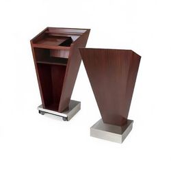 Forbes Industries 5890 Floor Podium w/ 1 Shelf - 29"L x 20 1/2"W x 47"H, Wood Veneer, Brown