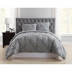Pleated Comforter Set by Truly Soft in Grey (Size TWINXL)
