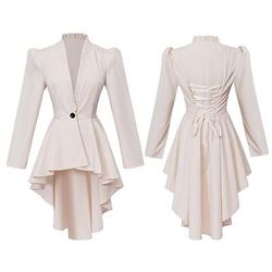 Punk Gotico Medievale Rinascimento Cappotto Costume Cosplay Trench Strega Ragazza gotica Tinta unita Costume Per donna Reale Stile Steampunk Notte di Valpurga Halloween Carnevale Mascherata Evento