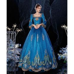 Gotico Vittoriano Ispirato al vintage Vestito Costume da festa Abito da Ballo Principessa Shakespeare Tinta unica Abito da ballo Costume Per donna Reale Halloween Carnevale San Valentino Festa serale