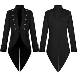 Cappotto medievale punk gotico rinascimentale giacca a tuxedo vampiro dottore della peste taglie forti vestito elegante costume dell'elfo Ebenezer Scrooge steampunk festa mascherata abbigliamento da