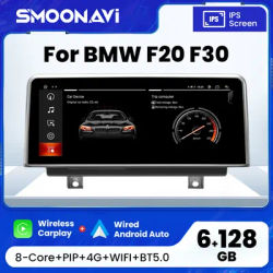Autoradio sans fil Android 12 CarPlay 6 Go 128 Go limitation pour BMW Série 1 2 3 4 F20