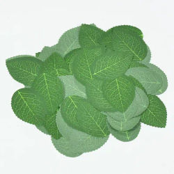 100 pièces/lot pas cher de haute qualité vert artificiel en plastique feuille de soie fleurs fausses feuilles pour Bouquet guirlande décoration de mariage