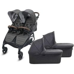 Valco Trend Duo Twin Side by Side Double Stroller + Bassinet 2025 Charcoal / Charcoal
