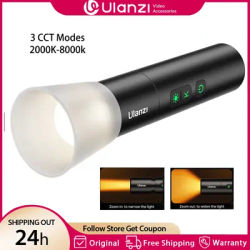 Ulanzi LM07 Videography Flashlight Zoomable Photography Light Bi-Color Dimmable Brightness