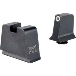Trijicon Suppressor/Optic Height Sight Set White Front/Metal Rear & Green Front Lamp Glock 42 43 43x 43e 48 Black 601144