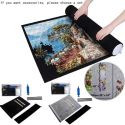 Tapis de jeu en rouleau de puzzle, tapis en feutre, couverture pour puzzle jusqu'à 1500 pièces, accessoires, nouveau sac de rangement de voyage Portable