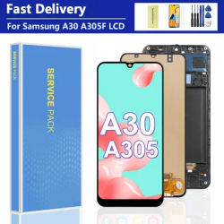 6.4'' Display For SAMSUNG A30 A305/DS A305FN A305G A305GN A305YN LCD Touch Screen Digitizer with frame Assembly