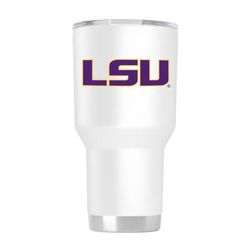 LSU Tigers 30 oz. Stainless Steel Powder Coated Tumbler White
