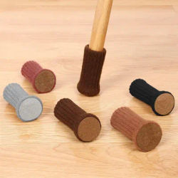 24Pcs Knitted Silent Furniture Legs Socks High Elastic Feet Socks Floor Protectors with Anti-Slip Pads Thick Chair Feet Covers