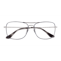 Unisex s aviator Blue Silver Metal Prescription eyeglasses - Eyebuydirect s Ray-Ban RB6498