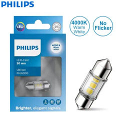 Philips Ultinon Pro6000 LED C5W festone 30mm 4000K bianco Auto interni lettura cruscotto luce targa