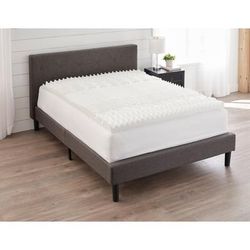 2 Inch 7-Zone Memory Foam Mattress Topper by BrylaneHome in White (Size TWIN)