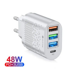 PD 48W USB Phone Charger Quick Charge 3.0 Multi Port Mobile Phone Charger For iPhone Samsung Xiaomi
