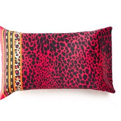 Gelso Milano Red Leopard 100% Silk Pillow Case - Red - 20 X 30 IN