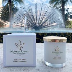 V For Vibes Hemp Candle, Aromatherapy Candle - Nature's Green