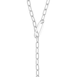 Sterling Forever Chain Link Lariat Necklace - Grey