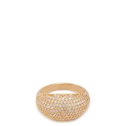 Ettika Crystal Cluster Knockout 18k Gold Plated Ring - Gold - 5