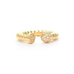 Rivka Friedman Twisted Shank Cubic Zirconia Band Ring - Gold - 7