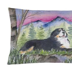 Caroline's Treasures 12 in x 16 in Outdoor Throw Pillow Bernese Mountain Dog Canvas Fabric Decorative Pillow