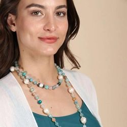 Saachi Style Tahitian Summer Necklace - Blue