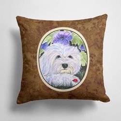 Caroline's Treasures 14 in x 14 in Outdoor Throw PillowCoton de Tulear Fabric Decorative Pillow - 15 X 15 IN