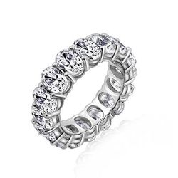 Diamonbliss Oval Eternity Band Ring - Grey - 10