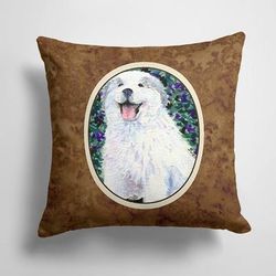 Caroline's Treasures 14 in x 14 in Outdoor Throw PillowGreat Pyrenees Fabric Decorative Pillow - 15 X 15 IN