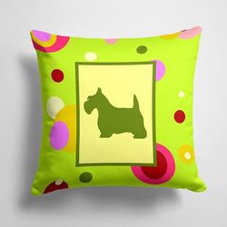 Caroline's Treasures 14 in x 14 in Outdoor Throw PillowScottish Terrier Fabric Decorative Pillow - 15 X 15 IN