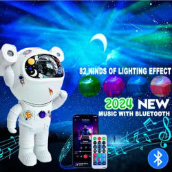Bluetooth astronaute starlight projecteur LED chambre ambiance veilleuse aurora lune astronaute Bluetooth haut-parleur accessoires