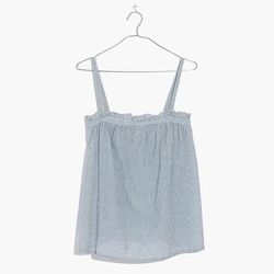 Madewell Tops | Madewell Tie Strap Cami Top Blue White Stripe Cotton | Color: Blue/White | Size: M