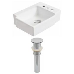 16.25-in. W Wall Mount White Vessel Set For 3H4-in. Right Faucet - American Imaginations AI-14843